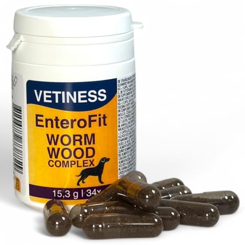Enterofit Wurm-Kraut Complex 34 Kapseln zur Unterstützung der Wurmkur für Hunde, Ergänzungsfuttermittel Made in Germany Enterofit Wurm-Kraut Complex 34 Kapseln zur Unterstützung der Wurmkur für Hunde, Ergänzungsfuttermittel Made in Germany von vetiness