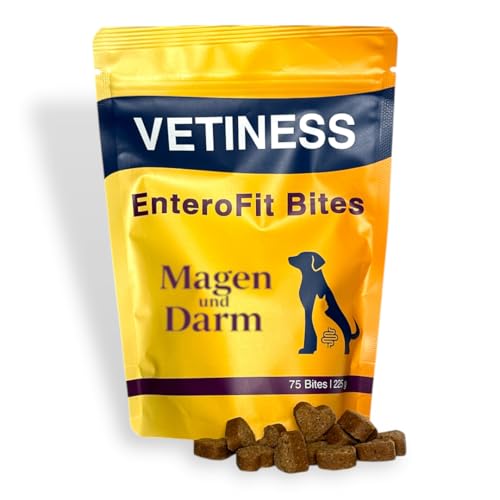 vetiness EnteroFit Bites für Hunde | Magen und Darm | Verdaunungs Snacks | 75 Stück | 3 Probiotika für Hunde | gegen Gras und Kotfresser von vetiness