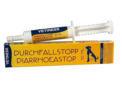 vetiness Durchfallstopp Paste 30 ml | bei akutem Durchfall Hunde 15-30 kg direkt ins Maul | Unterstützt bei Durchfall & Erbrechen - Probiotika Hund, Durchfall Hund von vetiness