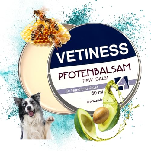 vetiness Natürlicher Pfotenbalsam für Hunde - Schutz und Pflege für die empfindlichen Pfoten Ihres Lieblings (60 ml) von vetiness