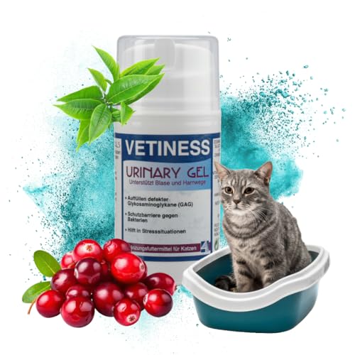 vetiness Urinary Gel 50 ml für Katzen mit Cranberry: Premium Ergänzungsfuttermittel zur Unterstützung und Verbesserung bei Blasen- und Harnwegsproblemen - Sicher, Effektiv und Leicht zu Verabreichen von vetiness