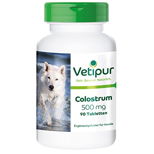 Fairvital | Vetipur Colostrum für Hunde - 90 Tabletten - Natürliche Erstmilch - Futterergänzung für Hunde - 500mg Colostrum pro Tablette von vetipur