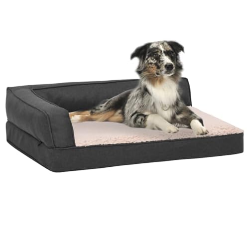 Hundebett, ergonomisch, 60 x 42 cm, Leinenoptik, Fleece, Dunkelgrau Hundebett, ergonomisch, 60 x 42 cm, Leinenoptik, Fleece, Dunkelgrau von vidaXL