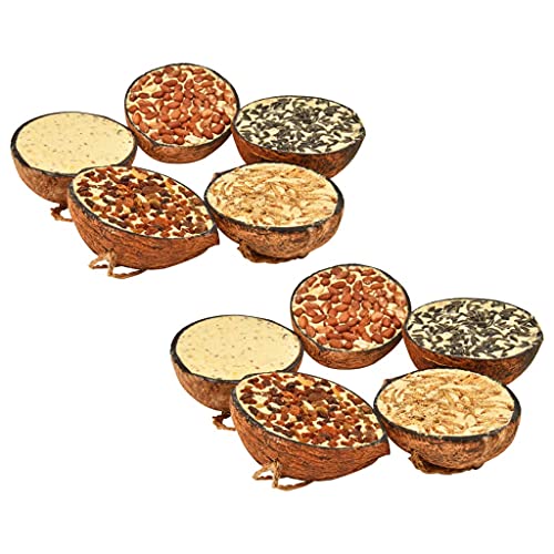 vidaXL 10xGefüllte Kokosnuss-Hälften zum Aufhängen 290g Fettfutter Vogelfutter vidaXL 10xGefüllte Kokosnuss-Hälften zum Aufhängen 290g Fettfutter Vogelfutter von vidaXL