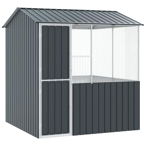 vidaXL Außen Vogelkäfig Set aus 3 | Langlebige Metallkäfige | Wetterfeste Bauweise | Ausbruchssichere Riegel | Perfekt für Haustier-Vögel | Modernes Design von vidaXL