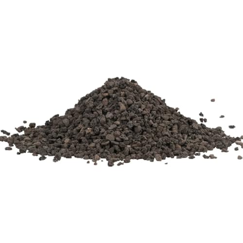 vidaXL Basalt Kies, Aquariumkies mit reichen Spurenelemente, Natürlicher feiner Dekosand für Aquarien Garten, Zierkies Basaltsplitt, Schwarz 25 kg 5-8 mm von vidaXL