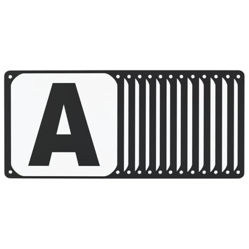 vidaXL Buchstabe 12 STK., Buchstaben für Dressurviereck, Dressurmarker mit 4 Schraubenlöchern, Dressurmarkierung, Schwarz und Weiß Stahl von vidaXL