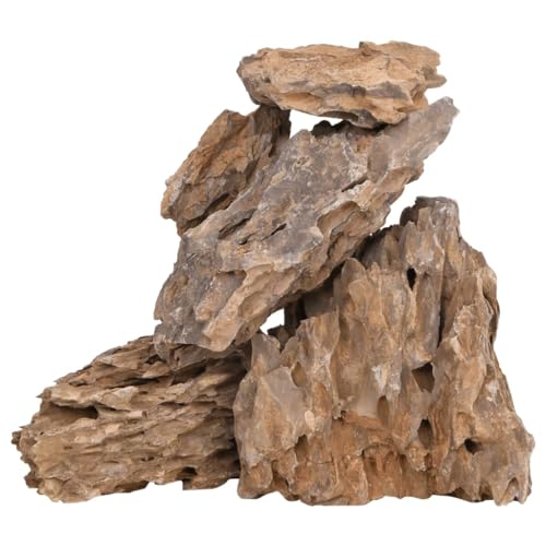 vidaXL Drachensteine, Drachenstein Natürlich Sicher, Naturstein Stein für Aquarium Dekoration, Dekostein Felsen, Mehrfarbig 10 kg 10-30 cm von vidaXL