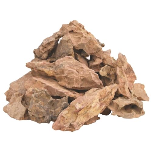 vidaXL Lavasteine, Drachenstein Natürlich Sicher, Naturstein Stein für Aquarium Dekoration, Dekostein Felsen, Braun 25 kg 1-10cm von vidaXL