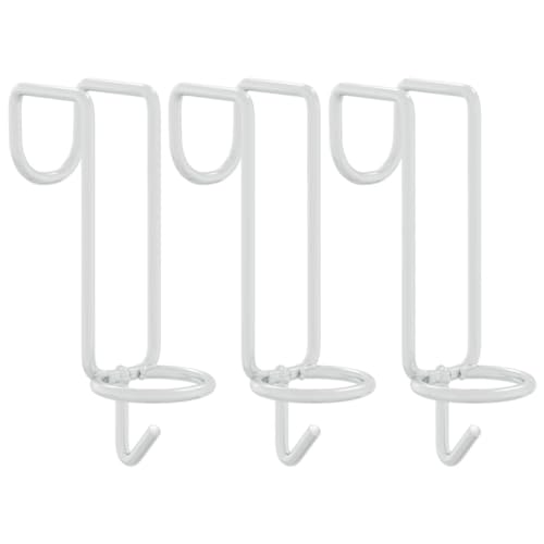 vidaXL Eimerhaken Tragbar 3 STK., Eimerhalter mit oberem Ring, Haken für Wassereimer Pferdeeimer, Eimeraufhänger, Silbern Verzinkter Stahl von vidaXL