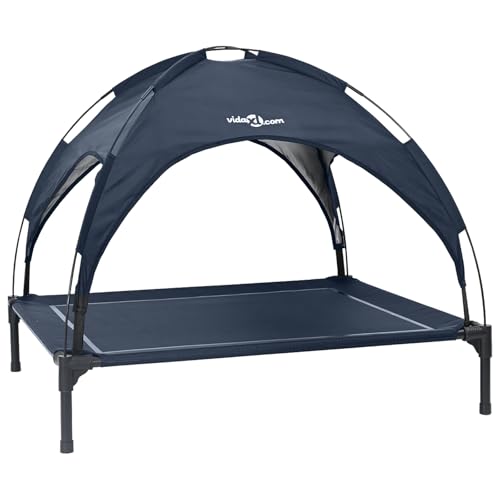 vidaXL Erhöhtes Hundebett mit Abnehmbarem Dach Marineblau XL Stahl vidaXL Erhöhtes Hundebett mit Abnehmbarem Dach Marineblau XL Stahl von vidaXL