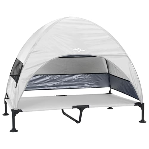vidaXL Erhöhtes Hundebett mit Abnehmbarem Dach Silber Grau XL Stahl vidaXL Erhöhtes Hundebett mit Abnehmbarem Dach Silber Grau XL Stahl von vidaXL