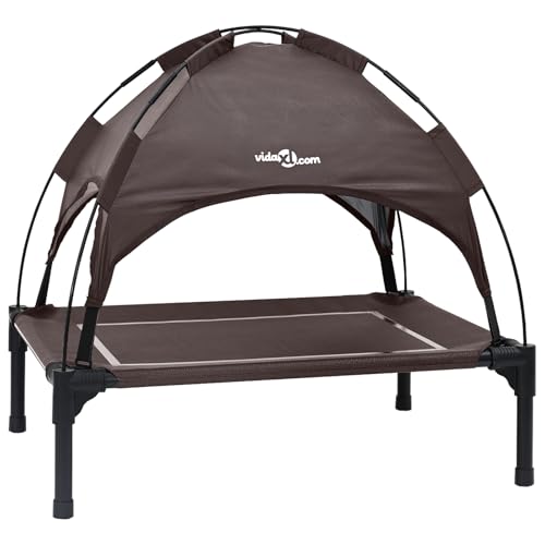 vidaXL Erhöhtes Hundebett mit abnehmbarem Dach Braun S Stahl vidaXL Erhöhtes Hundebett mit abnehmbarem Dach Braun S Stahl von vidaXL