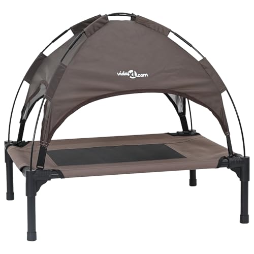 vidaXL Erhöhtes Hundebett mit abnehmbarem Dach Braun Stahl vidaXL Erhöhtes Hundebett mit abnehmbarem Dach Braun Stahl von vidaXL