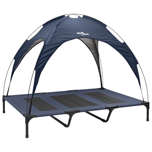 vidaXL Erhöhtes Hundebett mit abnehmbarem Dach Marine Blau XL Stahl vidaXL Erhöhtes Hundebett mit abnehmbarem Dach Marine Blau XL Stahl von vidaXL