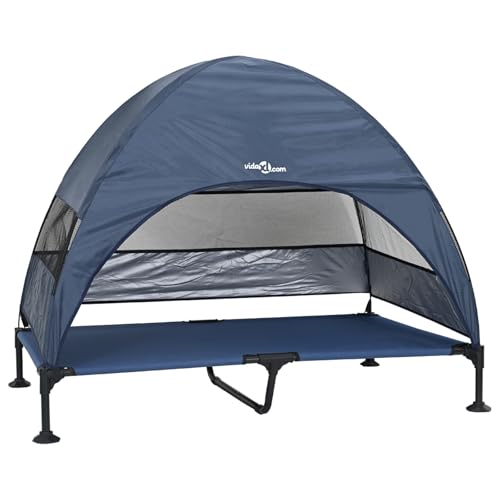 vidaXL Erhöhtes Hundebett mit abnehmbarem Dach Marineblau XL Stahl vidaXL Erhöhtes Hundebett mit abnehmbarem Dach Marineblau XL Stahl von vidaXL