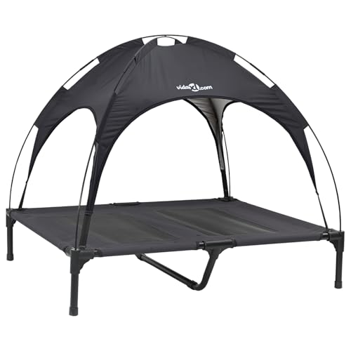 vidaXL Erhöhtes Hundebett mit abnehmbarem Dach Schwarz L Metall vidaXL Erhöhtes Hundebett mit abnehmbarem Dach Schwarz L Metall von vidaXL