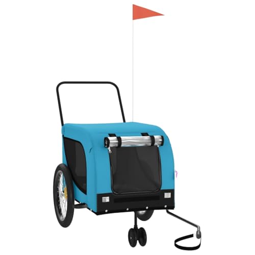 vidaXL Fahrradanhänger Hunde, Hundeanhänger mit Reflektoren Flagge, Hundetransporter Maximale Belastbarkeit 45 kg, Haustier Transportwagen, Blau Schwarz Oxford-Gewebe Eisen vidaXL Fahrradanhänger Hunde, Hundeanhänger mit Reflektoren Flagge, Hundetransporter Maximale Belastbarkeit 45 kg, Haustier Transportwagen, Blau Schwarz Oxford-Gewebe Eisen von vidaXL