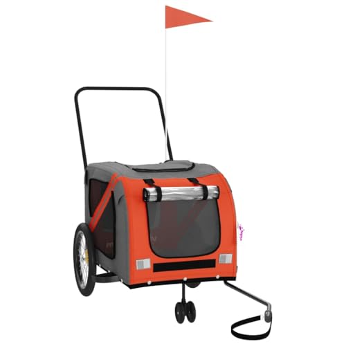 vidaXL Fahrradanhänger für Hunde, Hundeanhänger für Fahrrad, Anhänger für Katzen Haustiere, Hundefahrradanhänger Haustieranhänger, Orange Grau Oxford-Gewebe Eisen vidaXL Fahrradanhänger für Hunde, Hundeanhänger für Fahrrad, Anhänger für Katzen Haustiere, Hundefahrradanhänger Haustieranhänger, Orange Grau Oxford-Gewebe Eisen von vidaXL