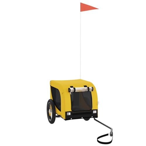 vidaXL Fahrradanhänger für Hunde, Hundeanhänger für Fahrrad, Hundefahrradanhänger mit Reflektoren Flagge, Anhänger für Katzen Haustiere, Gelb Schwarz Oxford-Gewebe Eisen vidaXL Fahrradanhänger für Hunde, Hundeanhänger für Fahrrad, Hundefahrradanhänger mit Reflektoren Flagge, Anhänger für Katzen Haustiere, Gelb Schwarz Oxford-Gewebe Eisen von vidaXL