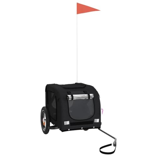 vidaXL Fahrradanhänger für Hunde, Hundeanhänger für Fahrrad, Hundefahrradanhänger mit Reflektoren Flagge, Anhänger für Katzen Haustiere, Schwarz Oxford-Gewebe Eisen vidaXL Fahrradanhänger für Hunde, Hundeanhänger für Fahrrad, Hundefahrradanhänger mit Reflektoren Flagge, Anhänger für Katzen Haustiere, Schwarz Oxford-Gewebe Eisen von vidaXL