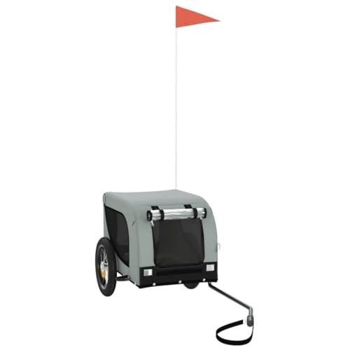 vidaXL Fahrradanhänger für Hunde, Hundeanhänger mit Reflektoren Flagge, Hundetransporter Maximale Belastbarkeit 30kg, Grau Schwarz Oxford-Gewebe Eisen vidaXL Fahrradanhänger für Hunde, Hundeanhänger mit Reflektoren Flagge, Hundetransporter Maximale Belastbarkeit 30kg, Grau Schwarz Oxford-Gewebe Eisen von vidaXL