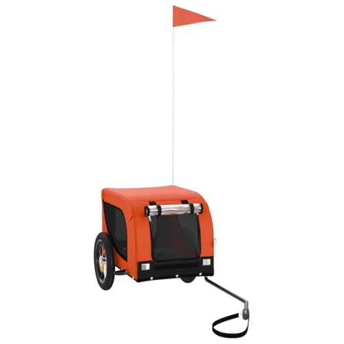vidaXL Fahrradanhänger für Hunde, Hundeanhänger mit Reflektoren Flagge, Hundetransporter Maximale Belastbarkeit 30kg, Orange Schwarz Oxford-Gewebe Eisen vidaXL Fahrradanhänger für Hunde, Hundeanhänger mit Reflektoren Flagge, Hundetransporter Maximale Belastbarkeit 30kg, Orange Schwarz Oxford-Gewebe Eisen von vidaXL