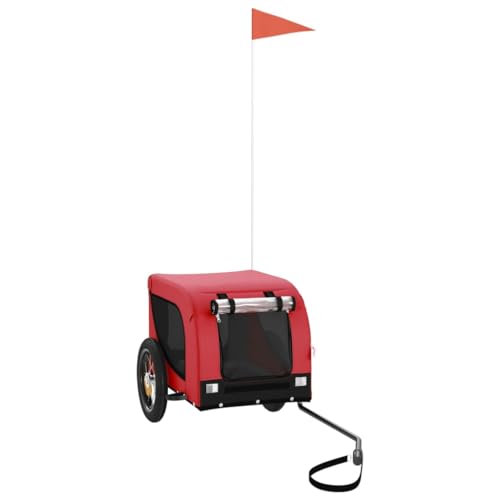 vidaXL Fahrradanhänger für Hunde, Hundeanhänger mit Reflektoren Flagge, Hundetransporter Maximale Belastbarkeit 30kg, Rot Schwarz Oxford-Gewebe Eisen vidaXL Fahrradanhänger für Hunde, Hundeanhänger mit Reflektoren Flagge, Hundetransporter Maximale Belastbarkeit 30kg, Rot Schwarz Oxford-Gewebe Eisen von vidaXL