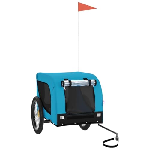 vidaXL Fahrradanhänger für Hunde, Hundeanhänger mit Reflektoren Flagge, Hundetransporter Maximale Belastbarkeit 45kg, Blau Schwarz Oxford-Gewebe Eisen vidaXL Fahrradanhänger für Hunde, Hundeanhänger mit Reflektoren Flagge, Hundetransporter Maximale Belastbarkeit 45kg, Blau Schwarz Oxford-Gewebe Eisen von vidaXL