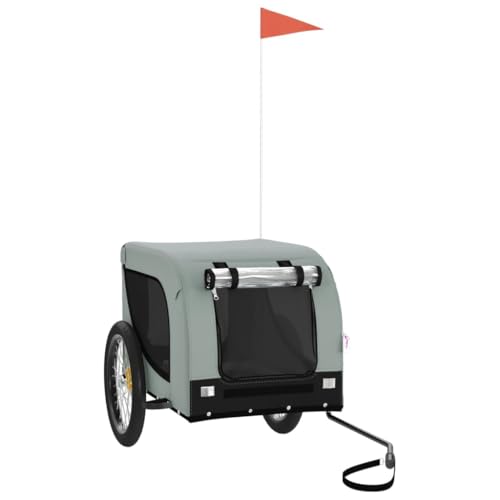 vidaXL Fahrradanhänger für Hunde, Hundeanhänger mit Reflektoren Flagge, Hundetransporter Maximale Belastbarkeit 45kg, Grau Schwarz Oxford-Gewebe Eisen vidaXL Fahrradanhänger für Hunde, Hundeanhänger mit Reflektoren Flagge, Hundetransporter Maximale Belastbarkeit 45kg, Grau Schwarz Oxford-Gewebe Eisen von vidaXL