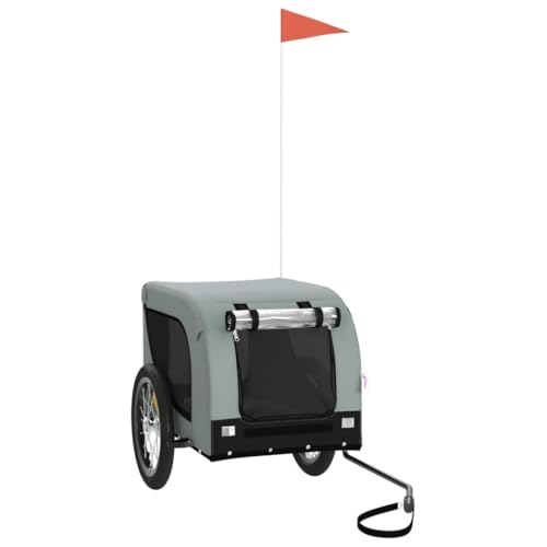 vidaXL Fahrradanhänger für Hunde, Hundeanhänger mit Reflektoren Flagge, Hundetransporter Maximale Belastbarkeit 45kg, Grau Schwarz Oxford-Gewebe Eisen vidaXL Fahrradanhänger für Hunde, Hundeanhänger mit Reflektoren Flagge, Hundetransporter Maximale Belastbarkeit 45kg, Grau Schwarz Oxford-Gewebe Eisen von vidaXL