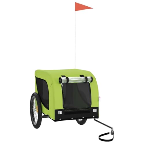 vidaXL Fahrradanhänger für Hunde, Hundeanhänger mit Reflektoren Flagge, Hundetransporter Maximale Belastbarkeit 45kg, Grün Schwarz Oxford-Gewebe Eisen vidaXL Fahrradanhänger für Hunde, Hundeanhänger mit Reflektoren Flagge, Hundetransporter Maximale Belastbarkeit 45kg, Grün Schwarz Oxford-Gewebe Eisen von vidaXL