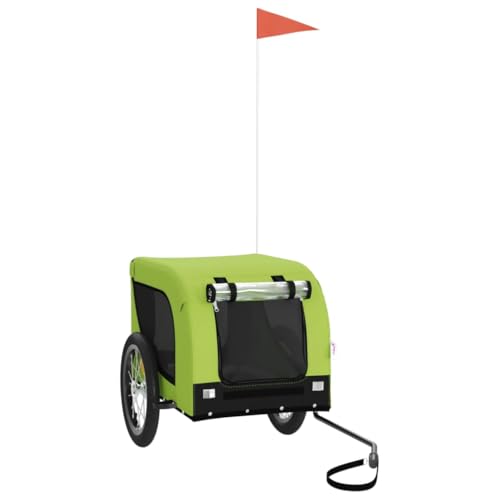 vidaXL Fahrradanhänger für Hunde, Hundeanhänger mit Reflektoren Flagge, Hundetransporter Maximale Belastbarkeit 45kg, Grün Schwarz Oxford-Gewebe Eisen vidaXL Fahrradanhänger für Hunde, Hundeanhänger mit Reflektoren Flagge, Hundetransporter Maximale Belastbarkeit 45kg, Grün Schwarz Oxford-Gewebe Eisen von vidaXL