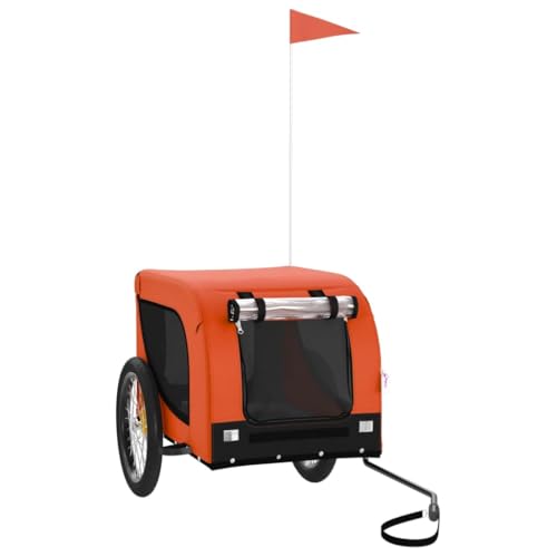 vidaXL Fahrradanhänger für Hunde, Hundeanhänger mit Reflektoren Flagge, Hundetransporter Maximale Belastbarkeit 45kg, Orange Schwarz Oxford-Gewebe Eisen vidaXL Fahrradanhänger für Hunde, Hundeanhänger mit Reflektoren Flagge, Hundetransporter Maximale Belastbarkeit 45kg, Orange Schwarz Oxford-Gewebe Eisen von vidaXL