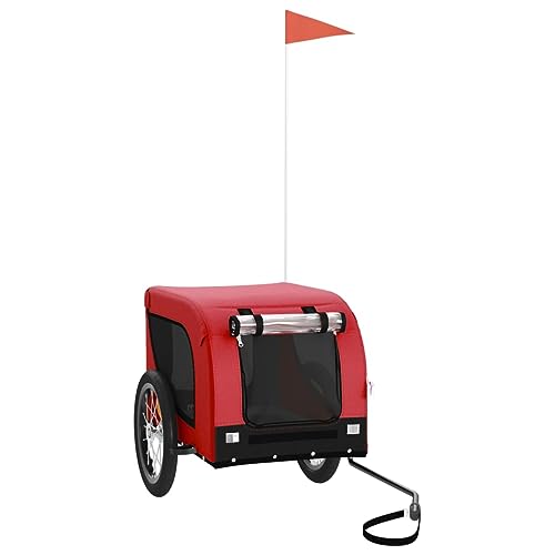 vidaXL Fahrradanhänger für Hunde, Hundeanhänger mit Reflektoren Flagge, Hundetransporter Maximale Belastbarkeit 45kg, Rot Schwarz Oxford-Gewebe Eisen vidaXL Fahrradanhänger für Hunde, Hundeanhänger mit Reflektoren Flagge, Hundetransporter Maximale Belastbarkeit 45kg, Rot Schwarz Oxford-Gewebe Eisen von vidaXL