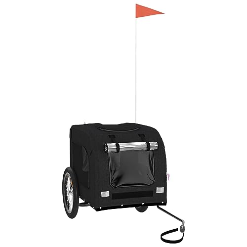 vidaXL Fahrradanhänger für Hunde, Hundeanhänger mit Reflektoren Flagge, Hundetransporter Maximale Belastbarkeit 45kg, Schwarz Oxford-Gewebe Eisen vidaXL Fahrradanhänger für Hunde, Hundeanhänger mit Reflektoren Flagge, Hundetransporter Maximale Belastbarkeit 45kg, Schwarz Oxford-Gewebe Eisen von vidaXL