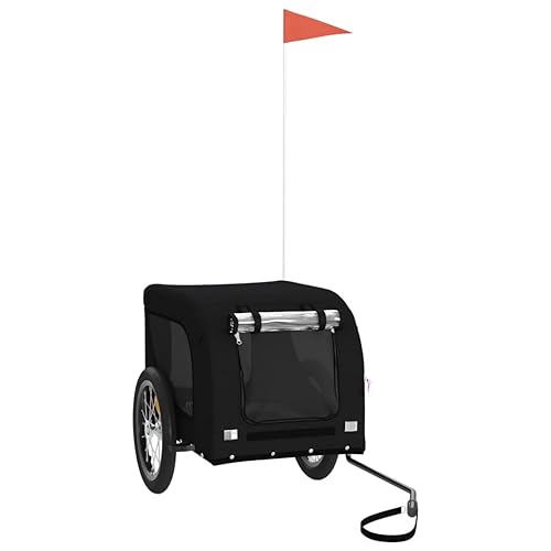 vidaXL Fahrradanhänger für Hunde, Hundeanhänger mit Reflektoren Flagge, Hundetransporter Maximale Belastbarkeit 45kg, Schwarz Oxford-Gewebe Eisen vidaXL Fahrradanhänger für Hunde, Hundeanhänger mit Reflektoren Flagge, Hundetransporter Maximale Belastbarkeit 45kg, Schwarz Oxford-Gewebe Eisen von vidaXL