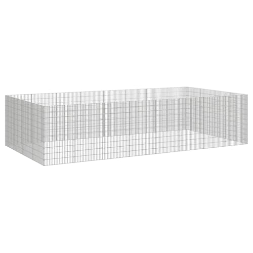 vidaXL Freilaufgehege 24-teilig 54x100 cm Verzinktes Eisen, Gehege, Kleintiergehege, Freigehege, Gehegen, Kleintiergehegen, Freigehegen von vidaXL
