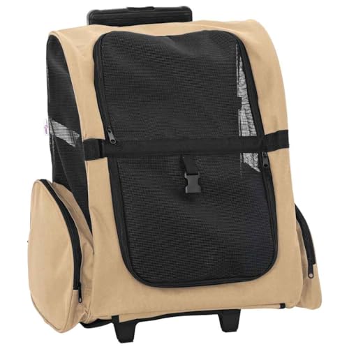vidaXL Haustier-Trolley, 3-in-1 Tragetasche, Rucksack, Sandfarben vidaXL Haustier-Trolley, 3-in-1 Tragetasche, Rucksack, Sandfarben von vidaXL