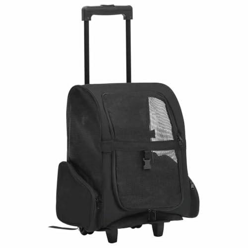vidaXL Haustiertrolley Faltbar Schwarz Hundetrolley Rucksack Transporttasche vidaXL Haustiertrolley Faltbar Schwarz Hundetrolley Rucksack Transporttasche von vidaXL