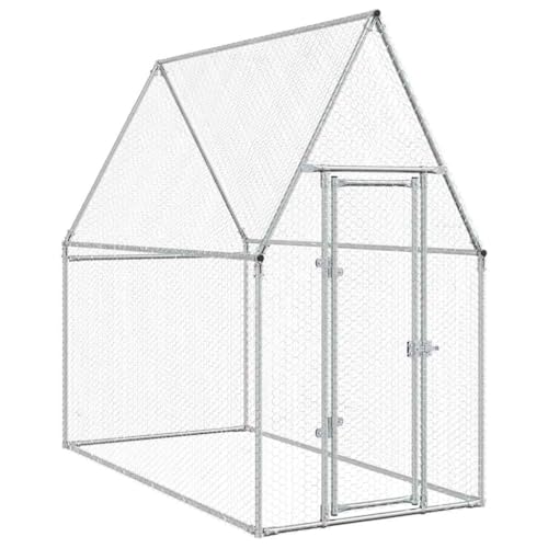 vidaXL Hühnerkäfig, Hühnerstall, Freigehege für Hühner Kleintiere, Hühnerhaus, Silbern Verzinkter Stahl vidaXL Hühnerkäfig, Hühnerstall, Freigehege für Hühner Kleintiere, Hühnerhaus, Silbern Verzinkter Stahl von vidaXL