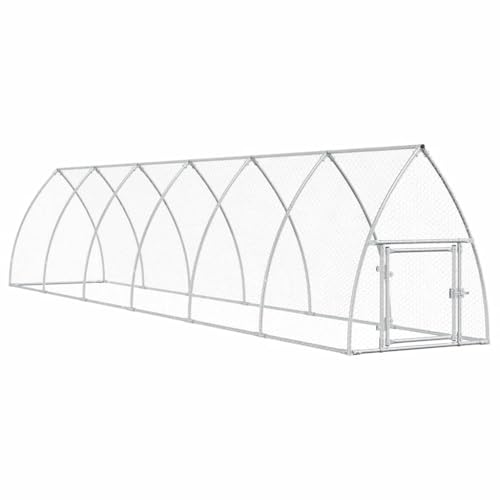 vidaXL Hühnerkäfig, Hühnerstall mit wasserfestem Dach Schwenktür, Freigehege für Hühner Kleintiere, Hühnerhaus, Silbern Verzinkter Stahl vidaXL Hühnerkäfig, Hühnerstall mit wasserfestem Dach Schwenktür, Freigehege für Hühner Kleintiere, Hühnerhaus, Silbern Verzinkter Stahl von vidaXL