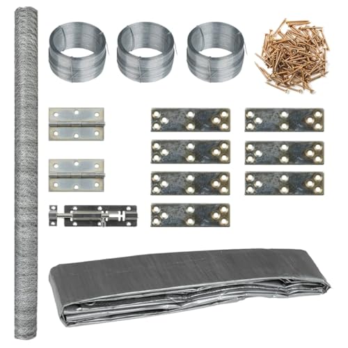 vidaXL Hühnergehege, Hühnerkäfig mit Tür Dach Maschendraht, Hühnerstall für Geflügel Kleintier, Hühnerhaus Freilaufgehege, Silbern Metall vidaXL Hühnergehege, Hühnerkäfig mit Tür Dach Maschendraht, Hühnerstall für Geflügel Kleintier, Hühnerhaus Freilaufgehege, Silbern Metall von vidaXL