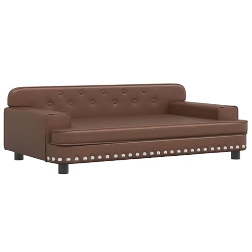 vidaXL Hundebett, Hundekissen mit weicher Polsterung, Hundesofa Hundecouch für kleine Hunde Haustiere, Haustierbett Katzenbett, Braun Kunstleder von vidaXL