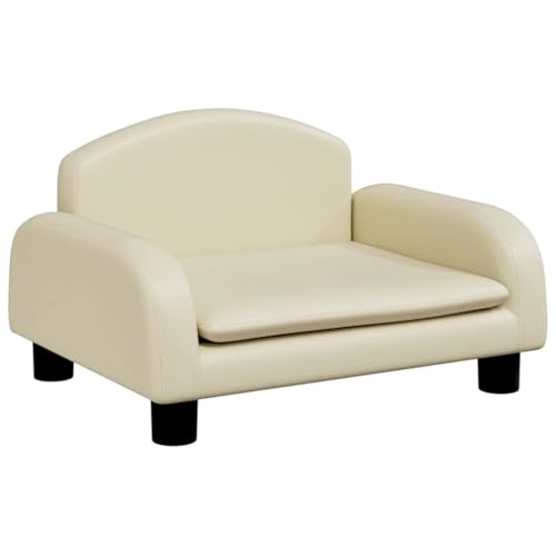 vidaXL Hundebett, Hundekissen mit weicher Polsterung, Hundesofa Hundecouch für kleine Hunde Haustiere, Haustierbett Katzenbett, Creme Kunstleder vidaXL Hundebett, Hundekissen mit weicher Polsterung, Hundesofa Hundecouch für kleine Hunde Haustiere, Haustierbett Katzenbett, Creme Kunstleder von vidaXL