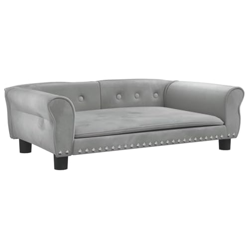 vidaXL Hundebett, Hundekissen mit weicher Polsterung, Hundesofa Hundecouch für kleine Hunde Haustiere, Haustierbett Katzenbett, Hellgrau Samt vidaXL Hundebett, Hundekissen mit weicher Polsterung, Hundesofa Hundecouch für kleine Hunde Haustiere, Haustierbett Katzenbett, Hellgrau Samt von vidaXL