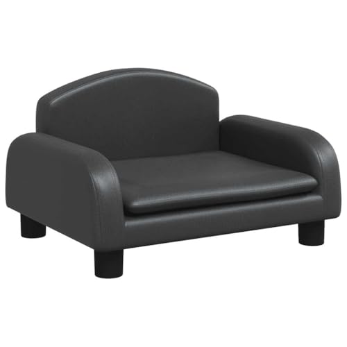 vidaXL Hundebett, Hundekissen mit weicher Polsterung, Hundesofa Hundecouch für kleine Hunde Haustiere, Haustierbett Katzenbett, Schwarz Kunstleder von vidaXL