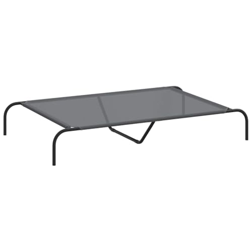 vidaXL Hundebett Erhöht Grau 130x80x20 cm Textilene und Stahl, Hundeliege, Hundesofa, Hundecouch, Haustierliege, Hunde Schlafplatz, Outdoor-Hundebett vidaXL Hundebett Erhöht Grau 130x80x20 cm Textilene und Stahl, Hundeliege, Hundesofa, Hundecouch, Haustierliege, Hunde Schlafplatz, Outdoor-Hundebett von vidaXL