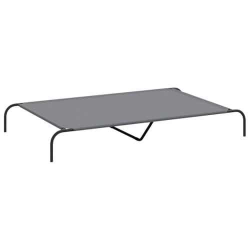vidaXL Hundebett Erhöht Grau 150x90x20 cm Oxford-Gewebe und Stahl, Hundeliege, Hundesofa, Hundecouch, Haustierliege, Hunde Schlafplatz von vidaXL