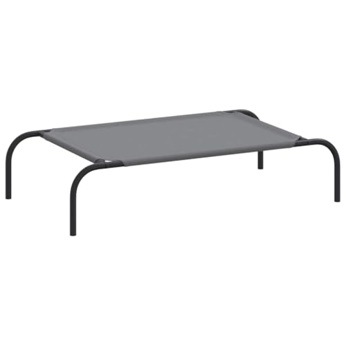 vidaXL Hundebett Erhöht Grau 90x50x20 cm Oxford-Gewebe und Stahl, Hundeliege, Hundesofa, Hundecouch, Haustierliege, Hunde Schlafplatz von vidaXL